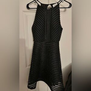 Sienna Sky Black Ribbed Halter Cocktail Dress